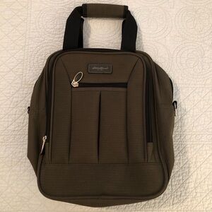 Eddie Bauer carry on travel bag lap top bag. Green rip stop material.